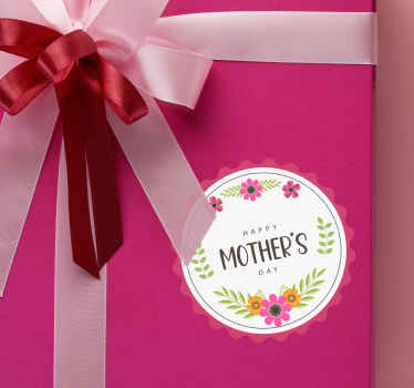 Mother's Day Flowers label vinyl sticker - TenStickers