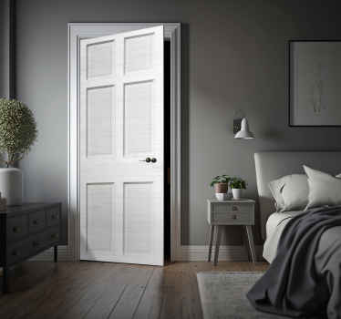 White wood with moldings door sticker - TenStickers