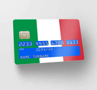 Adesivo per carta di credito con tricolore - TenStickers