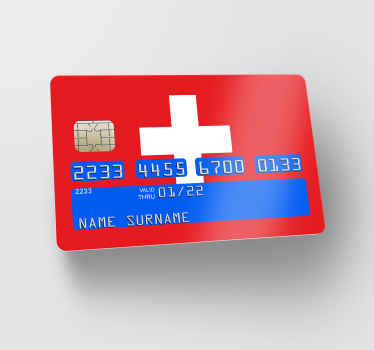 Sticker carte bancaire drapeau suisse - TenStickers