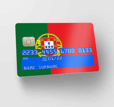 Autocolante cartão bandeira de Portugal - TenStickers