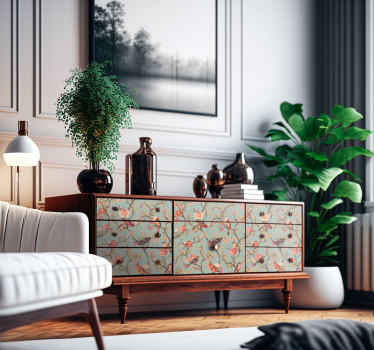 Sticker mural branches fleurs oiseaux - TenStickers