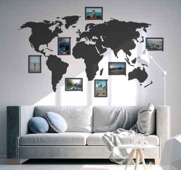 Vinilo pared mapamundi con marcos - TenVinilo