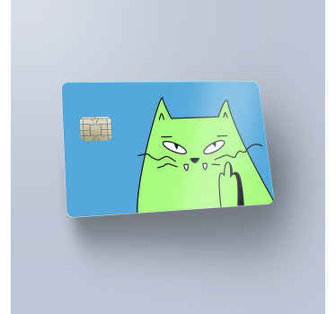 Kreditkarten Aufkleber Katze Mittelfinger - TenStickers