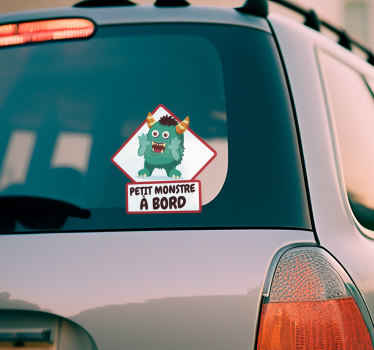 Autocollant bébé à bord petit monstre - TenStickers