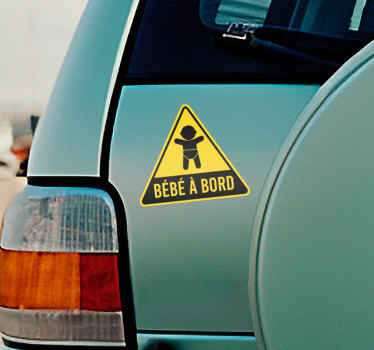 Autocollant voiture panneau jaune bébé à bord - TenStickers