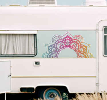 Autocollant caravane mandala multicolore - TenStickers