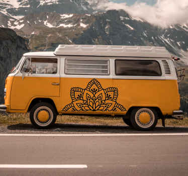 Autocollant caravane fleur mandala - TenStickers