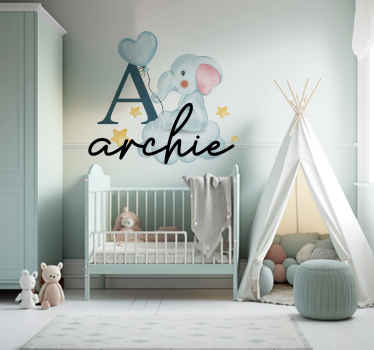 泡泡大象最初的野生动物墙贴花 - TenStickers