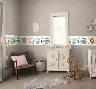 Cenefa adhesiva animales acuarela - TenVinilo