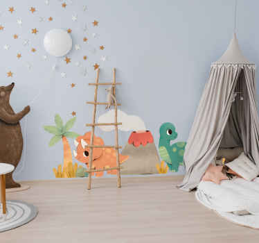 Pegatina dinosaurios acuarela - TenVinilo