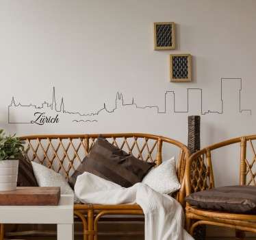 Zurich Skyline Wall Sticker - TenStickers