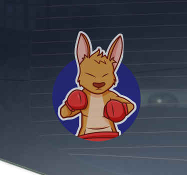 Roo Boxer wild animal car sticker - TenStickers