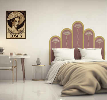 Adesivo murale a stile art deco e floreale - TenStickers