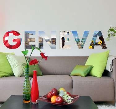 Adesivo Ginevra con foto di sfondo - TenStickers