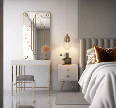 Adesivo per lo specchio con linee art deco - TenStickers