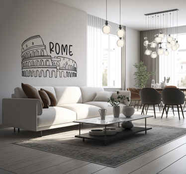 Adesivo con il Colosseo e la scritta "Roma" - TenStickers