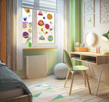 Space illustrations window stickers - TenStickers