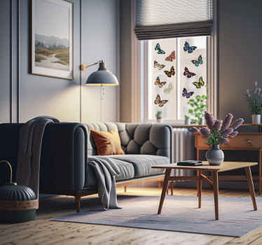 butterfly with bright colors flying sticker - TenStickers