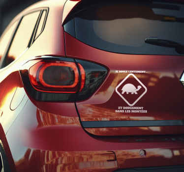 Autocollant voiture je roule lentement - TenStickers