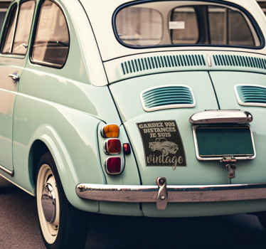 Autocollant voiture je suis vintage - TenStickers
