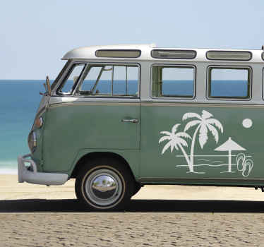 Beach Summer campervan decal - TenStickers