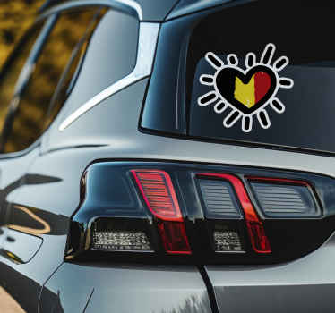 Autocollant voiture cœur Belgique  - TenStickers