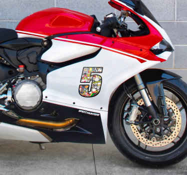 Pegatina moto Número bomb - TenVinilo