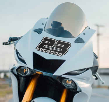 Pegatina para moto números personalizables - TenVinilo