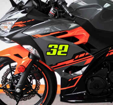 Vinilo moto número fluorescente - TenVinilo