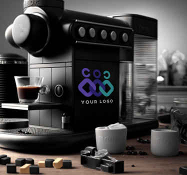Sticker électroménager machine à café avec logo personnalisé - TenStickers