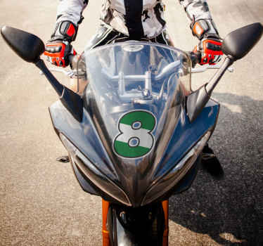 Pegatina para moto Número bandera Andalucia - TenVinilo