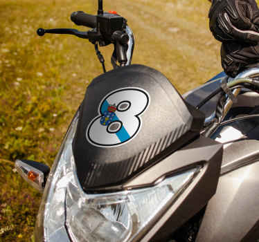 Pegatina para moto número bandera Galicia - TenVinilo