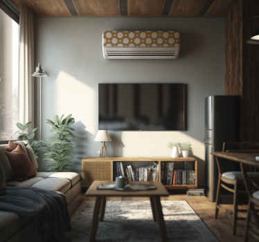 Sticker climatisation marron avec points blancs - TenStickers