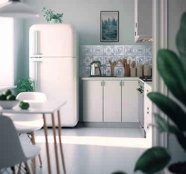 Sticker floral céramique belge - TenStickers