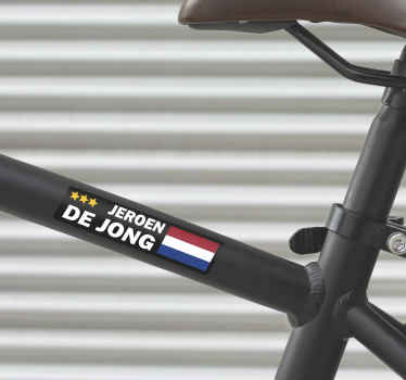 Fiets sticker met aanpasbaar vlag - TenStickers