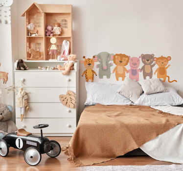 野生动物贴画 头部动物绘画 - TenStickers