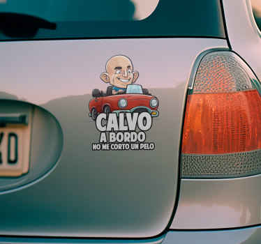 Pegatina coche calvo a bordo. - TenVinilo