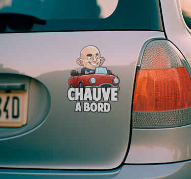 Sticker voiture chauve à bord - TenStickers