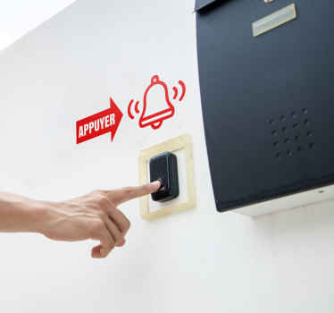 Autocollant porte sonnette Appuyer - TenStickers