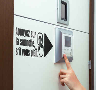 Autocollant porte Appuyez sur la sonnette - TenStickers