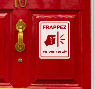 Autocollant porte Frappez, s'il vous plaît - TenStickers