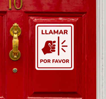 Señal adhesiva llama por favor - TenVinilo