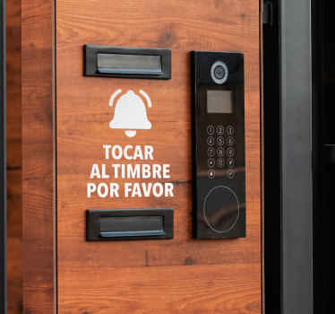 Señalética adhesiva tocar el timbre - TenVinilo