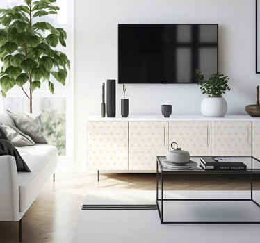 Valkoisia ja kultaisia viivoja koristeellinen seinätarra - Tenstickers