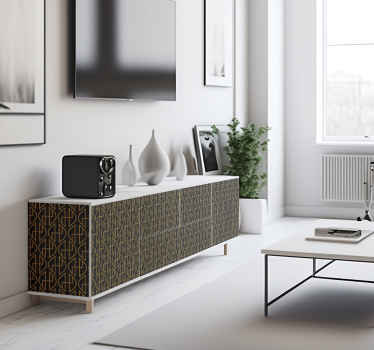 Mustat ja kultaiset viivat koristeellinen seinätarra - Tenstickers