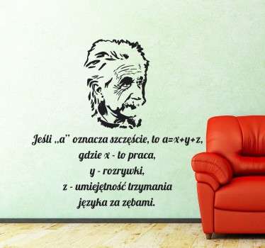 Naklejka z napisem Einstein Szczęście - TenStickers
