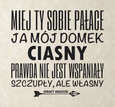 Naklejka z napisem Własny Domek Krasicki - TenStickers