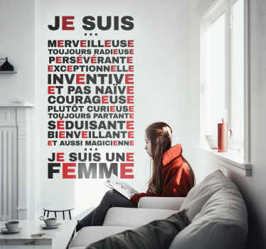 Sticker motivation Je suis une femme - TenStickers