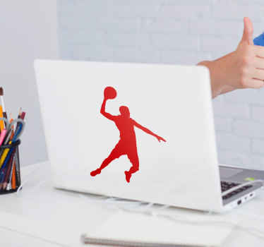 Sticker basket ordinateur portable silhouette Jumpman - TenStickers